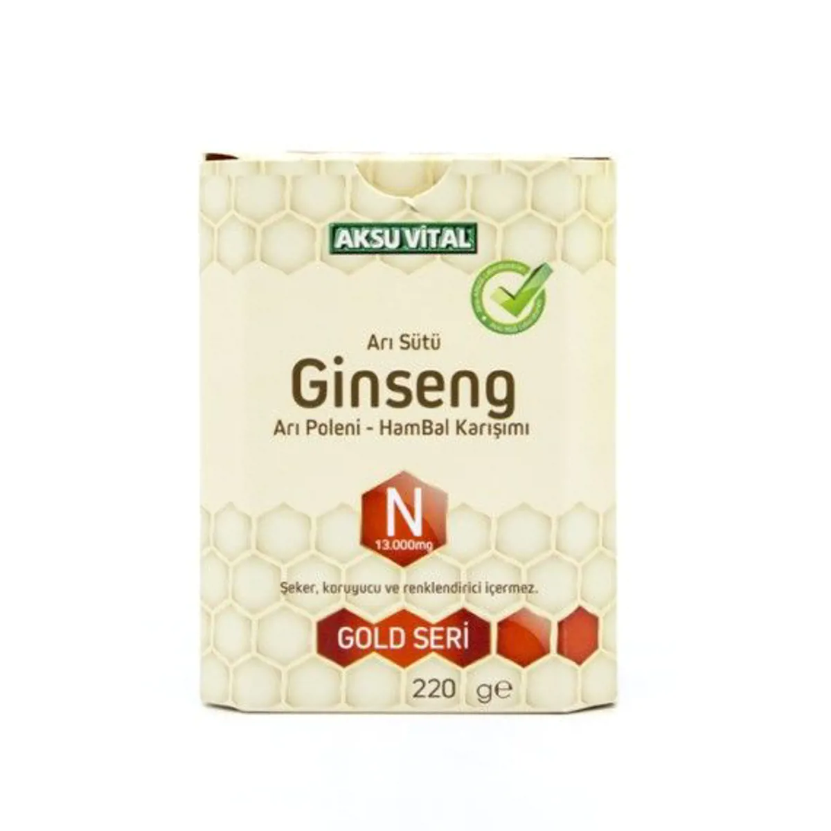 Ginsengli Arı Sütü Bal Polen (N) 13.000 Mg. - Aksu Vital - Ürün Görseli 1