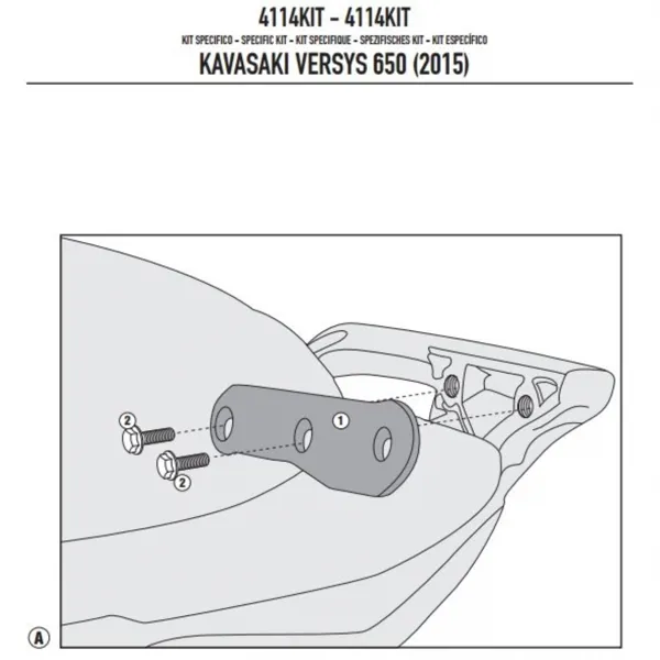 GIVI 4114KIT KAWASAKI VERSYS 650 YAN ÇANTA TAŞIYICI BAĞLANTI KITI 2015-2024 MODEL UYUMLU - GIVI - Ürün Görseli 1