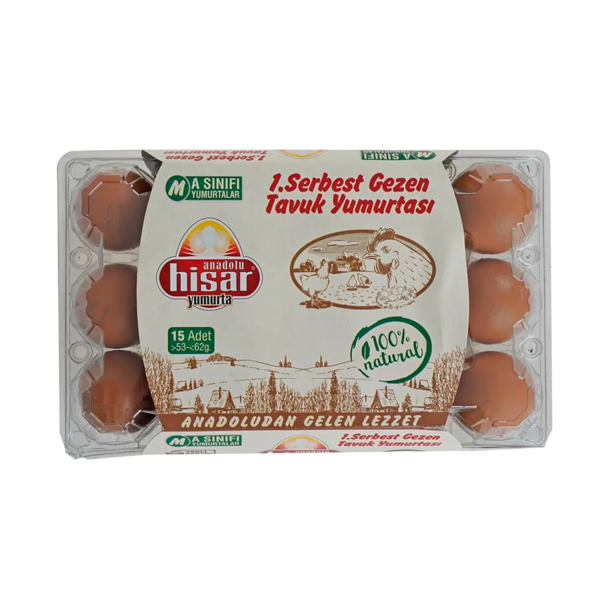 Hisar Orta Boy Gezen Tavuk Yumurtası 15'li - Hisar - Ürün Görseli 1