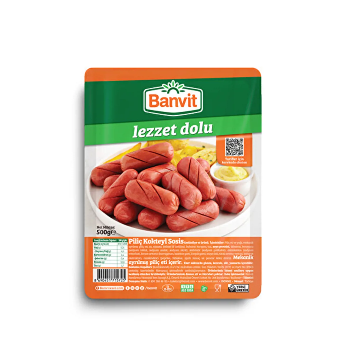 Banvit Piliç Kokteyl Sosis 500 gr - Banvit - Ürün Görseli 1