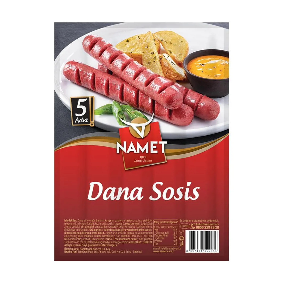 Namet Dana Sosis 5'Li 210 gr - Namet - Ürün Görseli 1