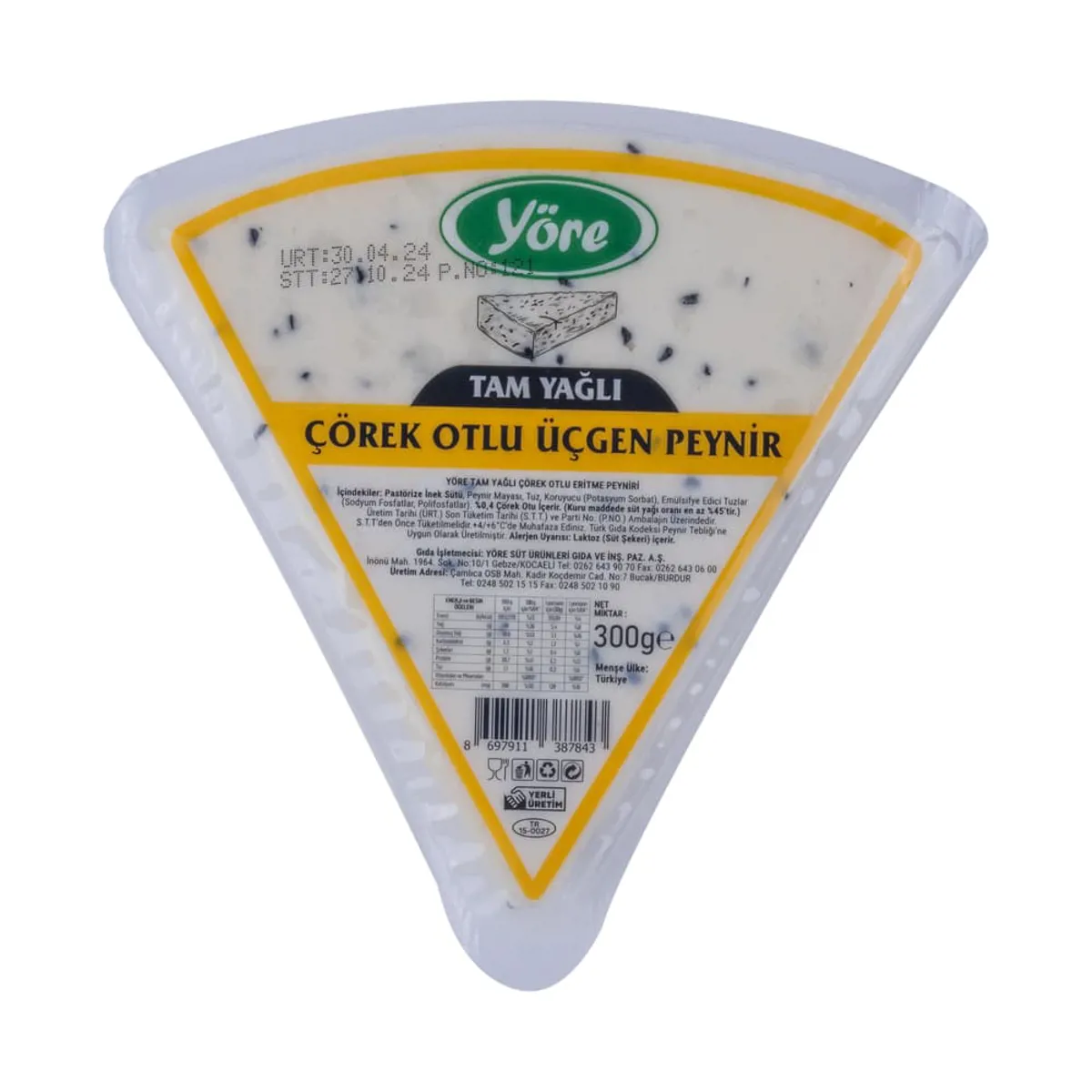 Yöre Tam Yağlı Çörek Otlu Üçgen Peynir 300 gr - Yöre - Ürün Görseli 1