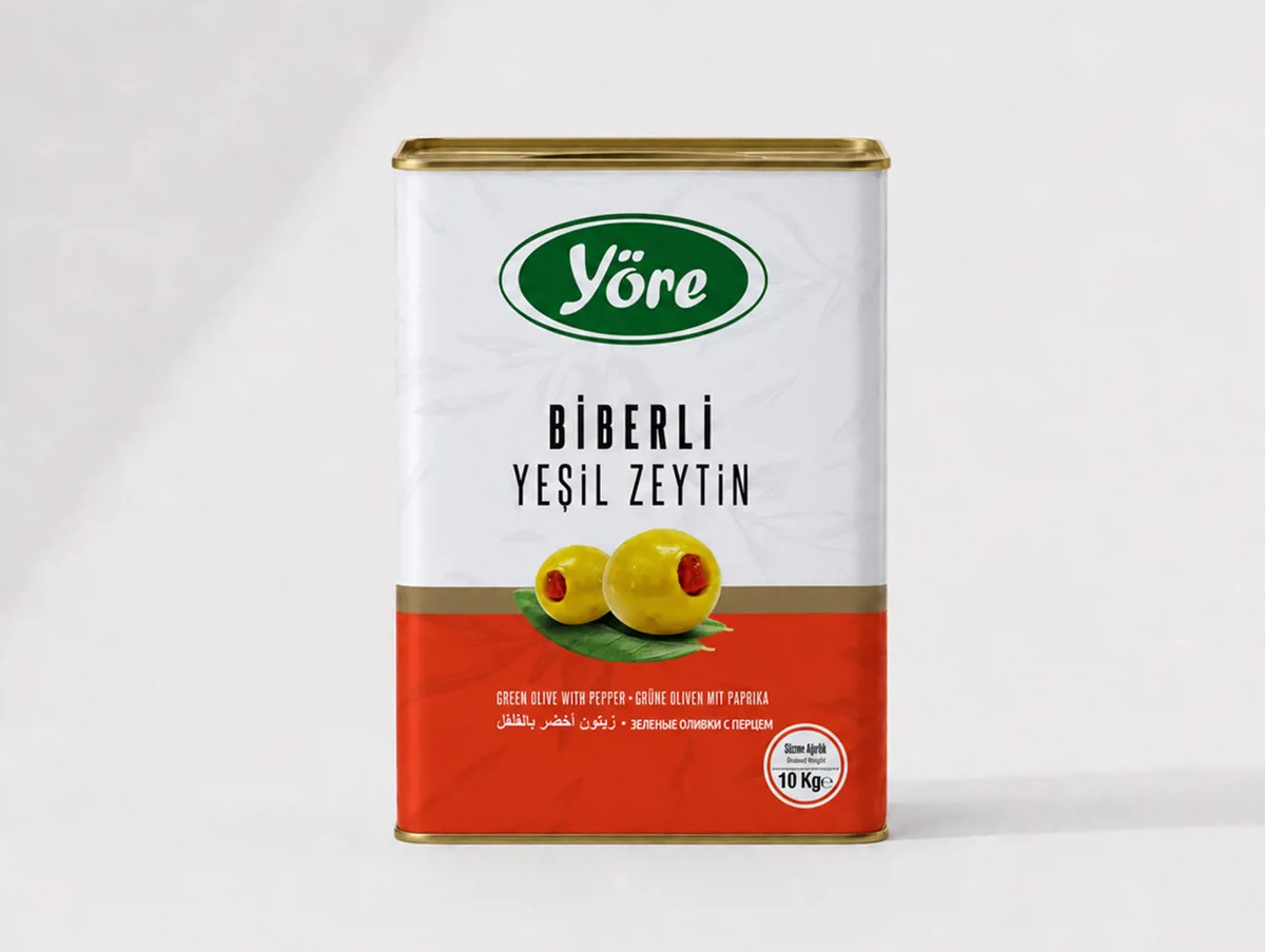 Biberli Yeşil Zeytin 10 Kg - Yöre - Ürün Görseli 1