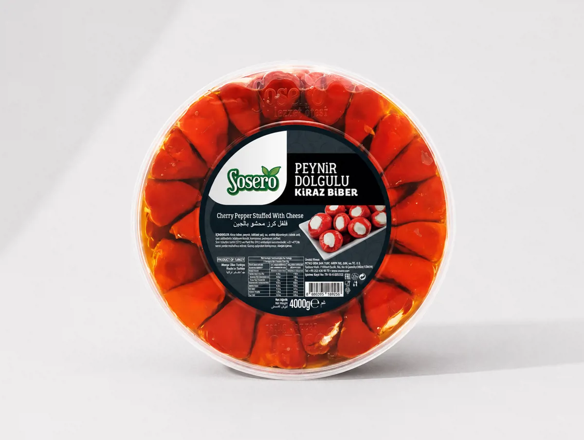 Peynir Dolgulu Kiraz Biber 4 Kg - Sosero - Ürün Görseli 1