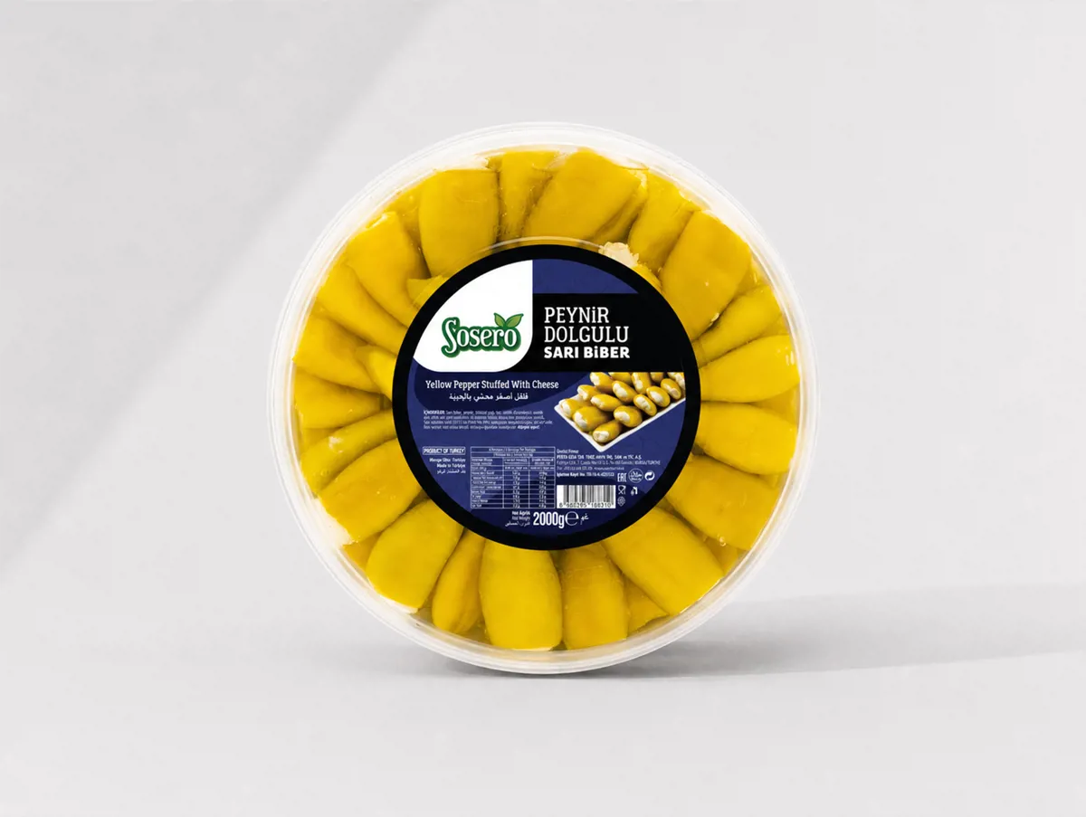 Peynir Dolgulu Sarı Biber 2 Kg - Sosero - Ürün Görseli 1