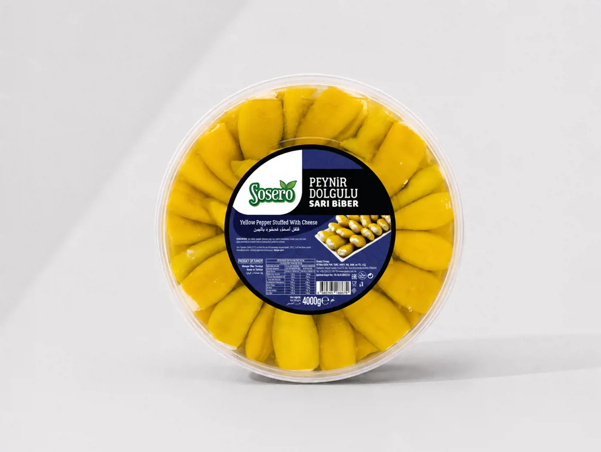 Peynir Dolgulu Sarı Biber 4 Kg - Sosero - Ürün Görseli 1