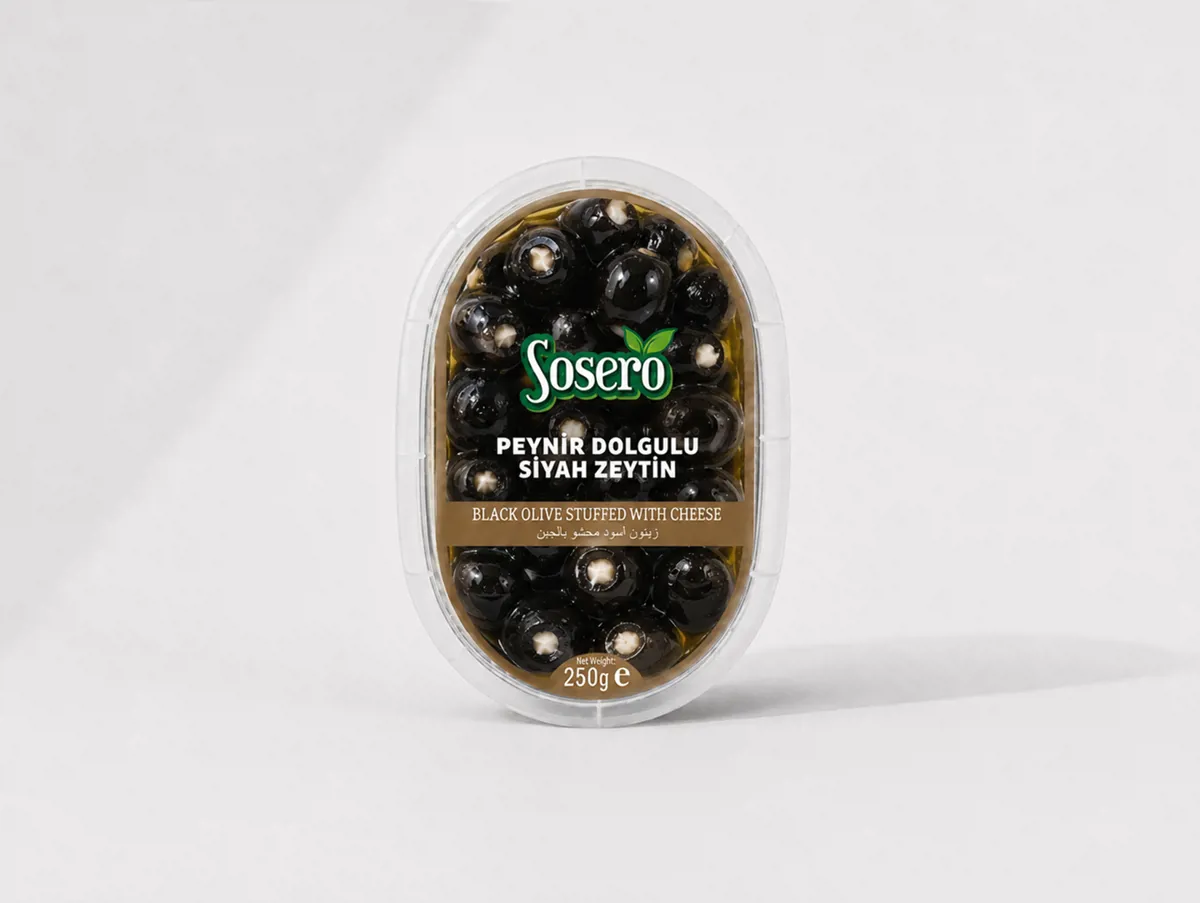 Peynir Dolgulu Siyah Zeytin 250 g - Sosero - Ürün Görseli 1