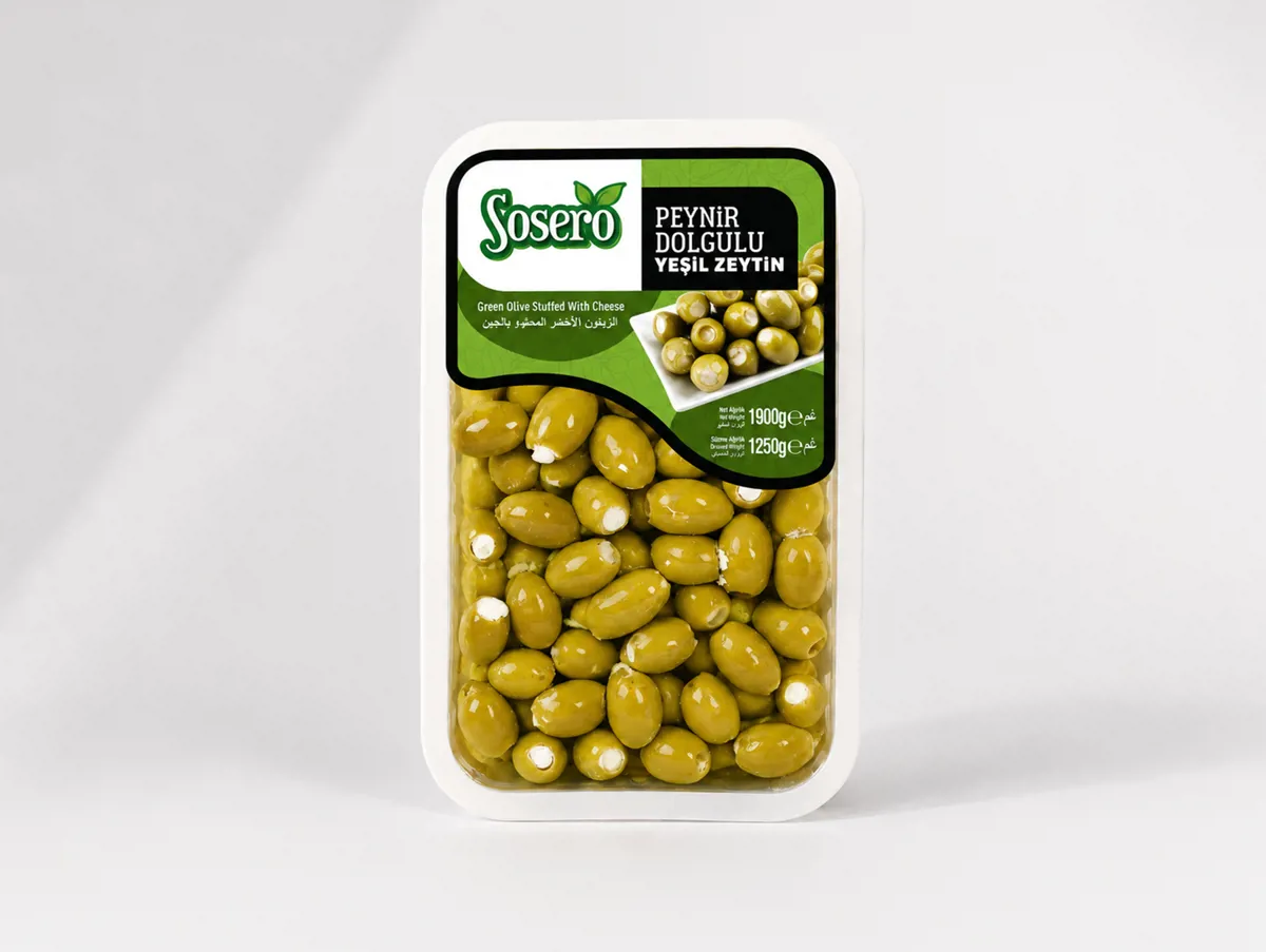 Peynir Dolgulu Yeşil Zeytin 1800 g - Sosero - Ürün Görseli 1