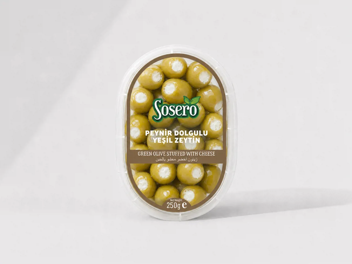 Peynir Dolgulu Yeşil Zeytin 250 g - Sosero - Ürün Görseli 1