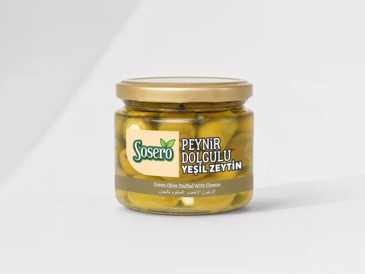 Peynir Dolgulu Yeşil Zeytin 300 cc - Sosero - Ürün Görseli 1