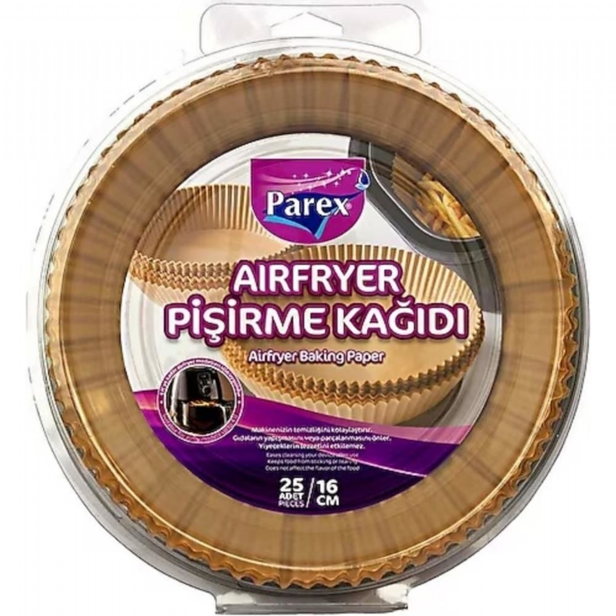 Parex Air Fryer Pişirme Kağıdı 16 cm 25'li