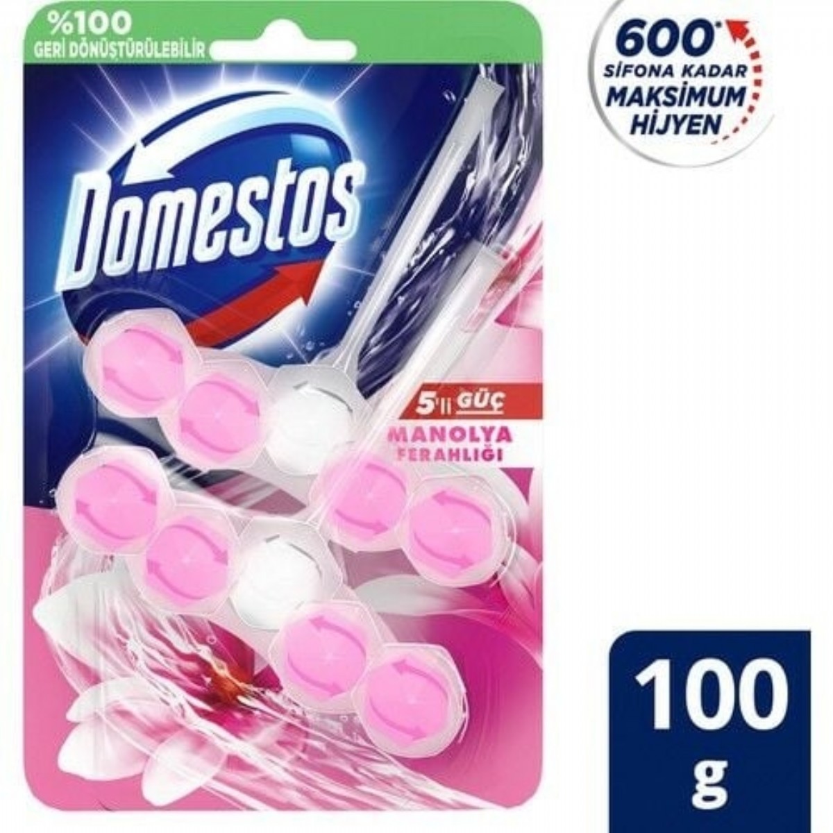 Domestos WC Blok 5'Li DuoPack Manolya 100 Gr