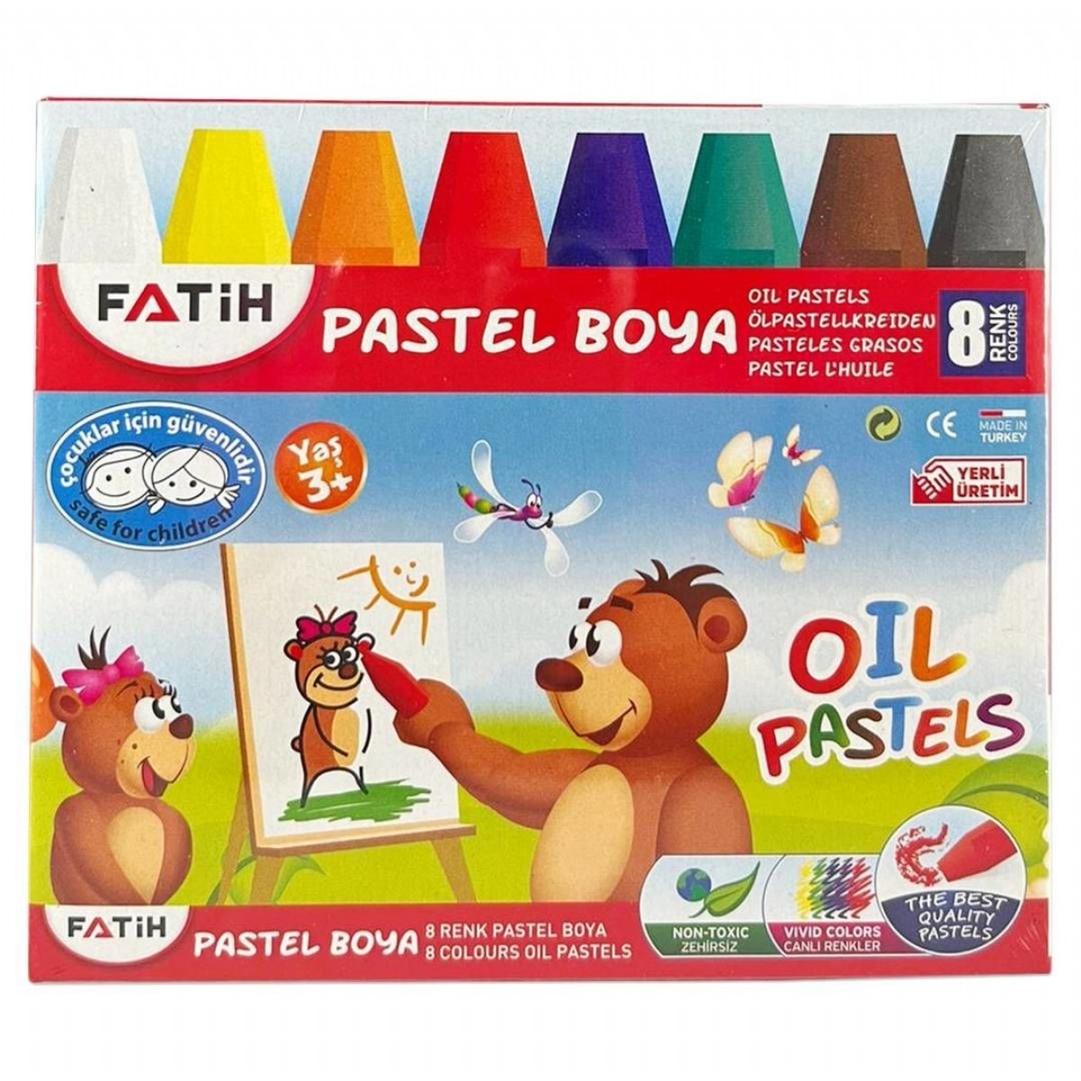 Fatih Pastel Boya 8 Renk Yeni Formül