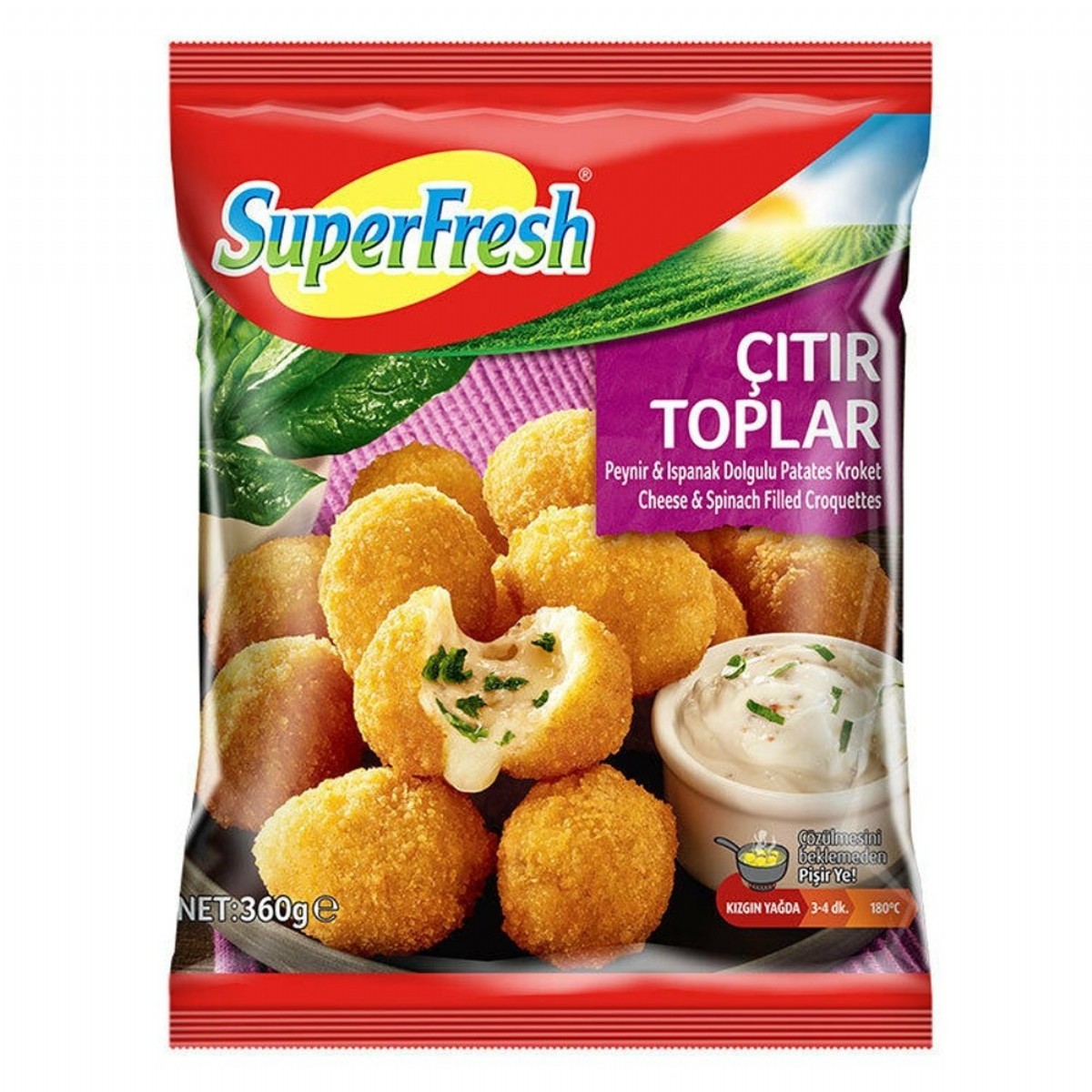 Superfresh Ispanaklı Peynir Dolgulu Patatesli Kroket 360 gr