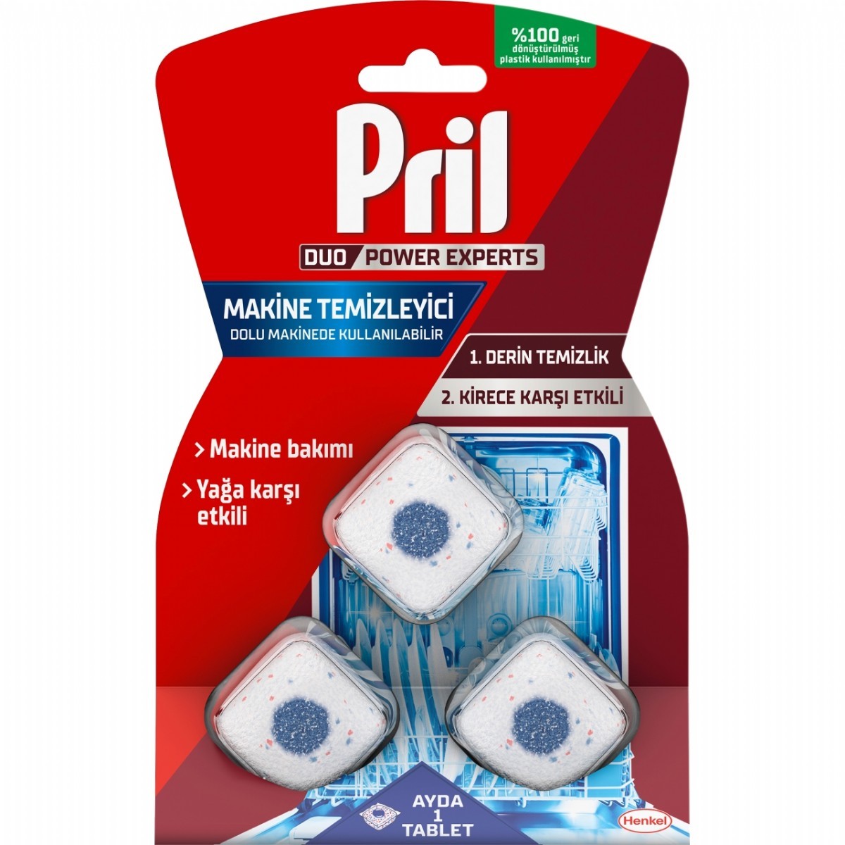 Pril Çift Etkili Makine Temizleyici Kapsül 3'lü