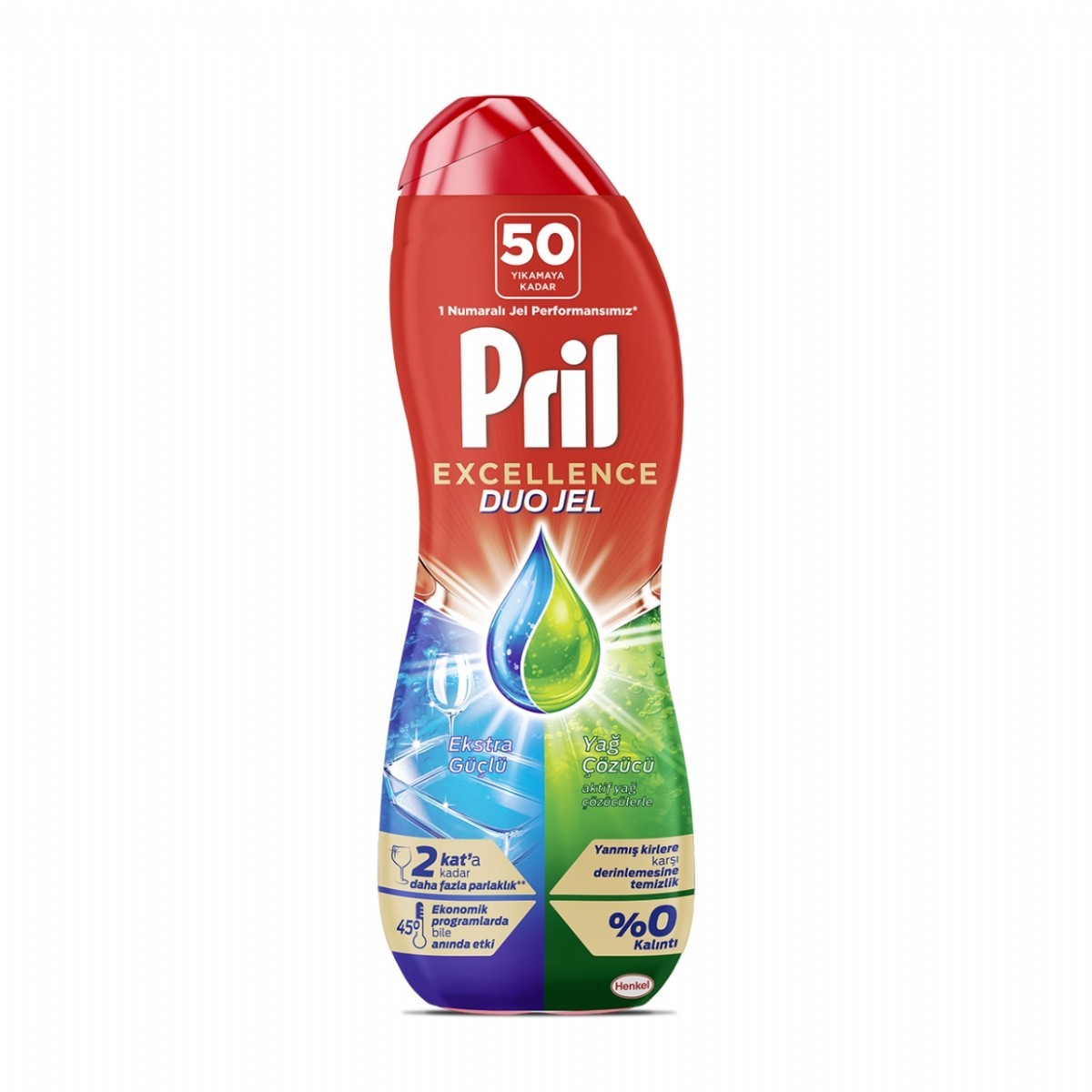 Pril Excellence Duo Jel Bulaşık Makinesi Deterjanı 900ml (50 Yıkama) Yağ Çözücü