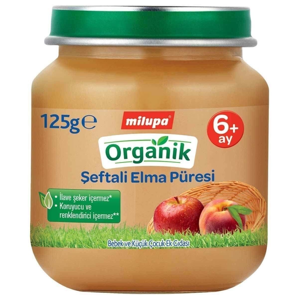 Milupa Organik Şeftali Elma 125 Gr