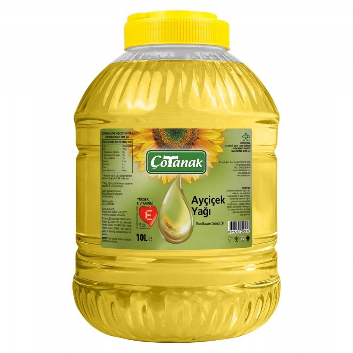 Çotanak Ayçiçek Yağı 10 lt Pet