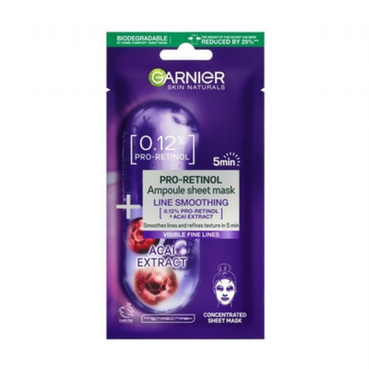 Garnier Kağıt Maske Ampul Proretinol Acai Özü