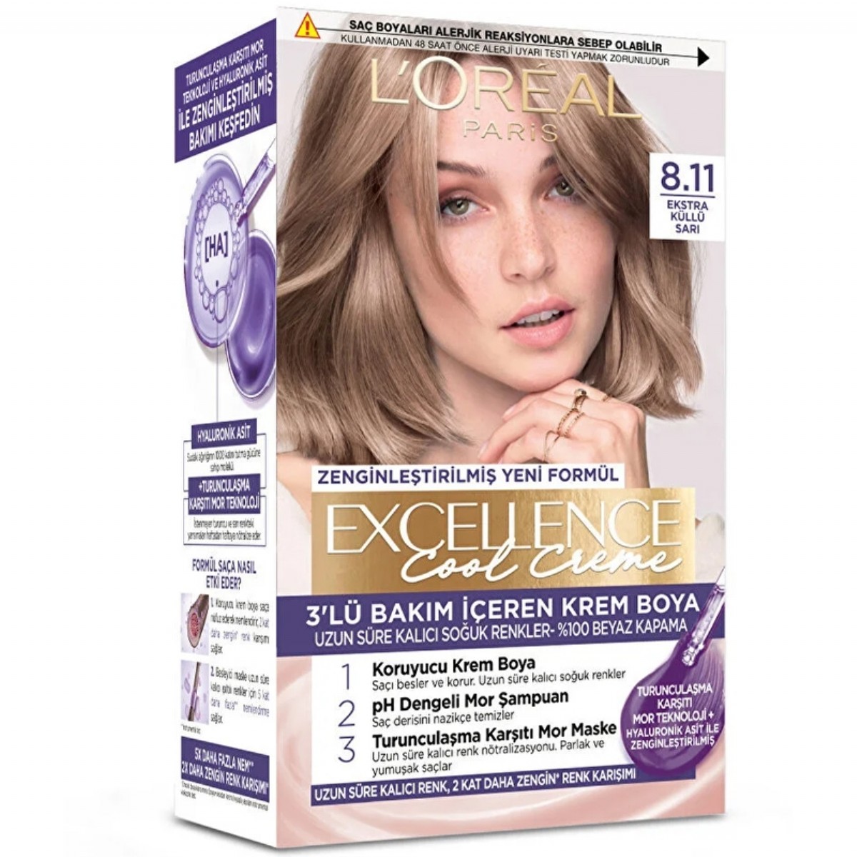 Loreal Excellence Krem Ekstra Küllü Sarı 8/11 Saç Boyası
