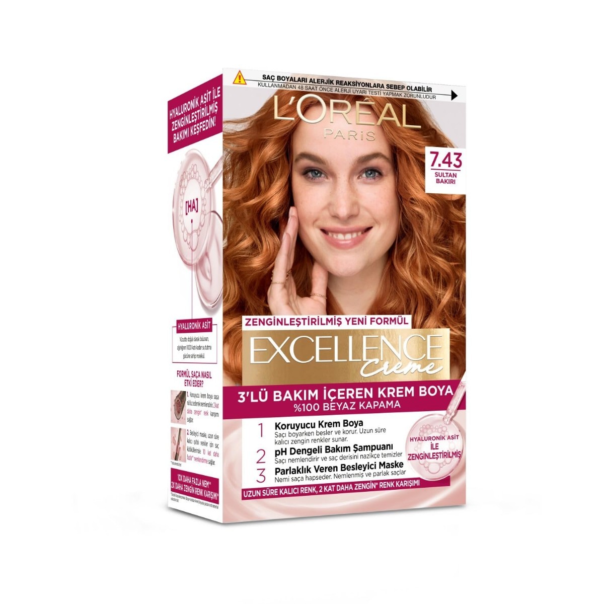 Loreal Excellence Krem Sultan Bakırı 7/43 Saç Boyası