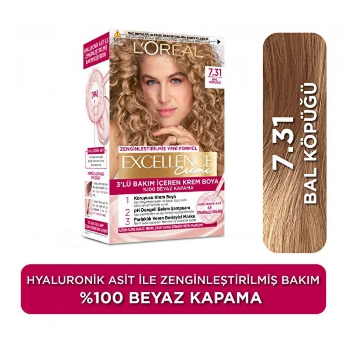 Loreal Excellence Krem Bal Köpüğü 7/31 Saç Boyası