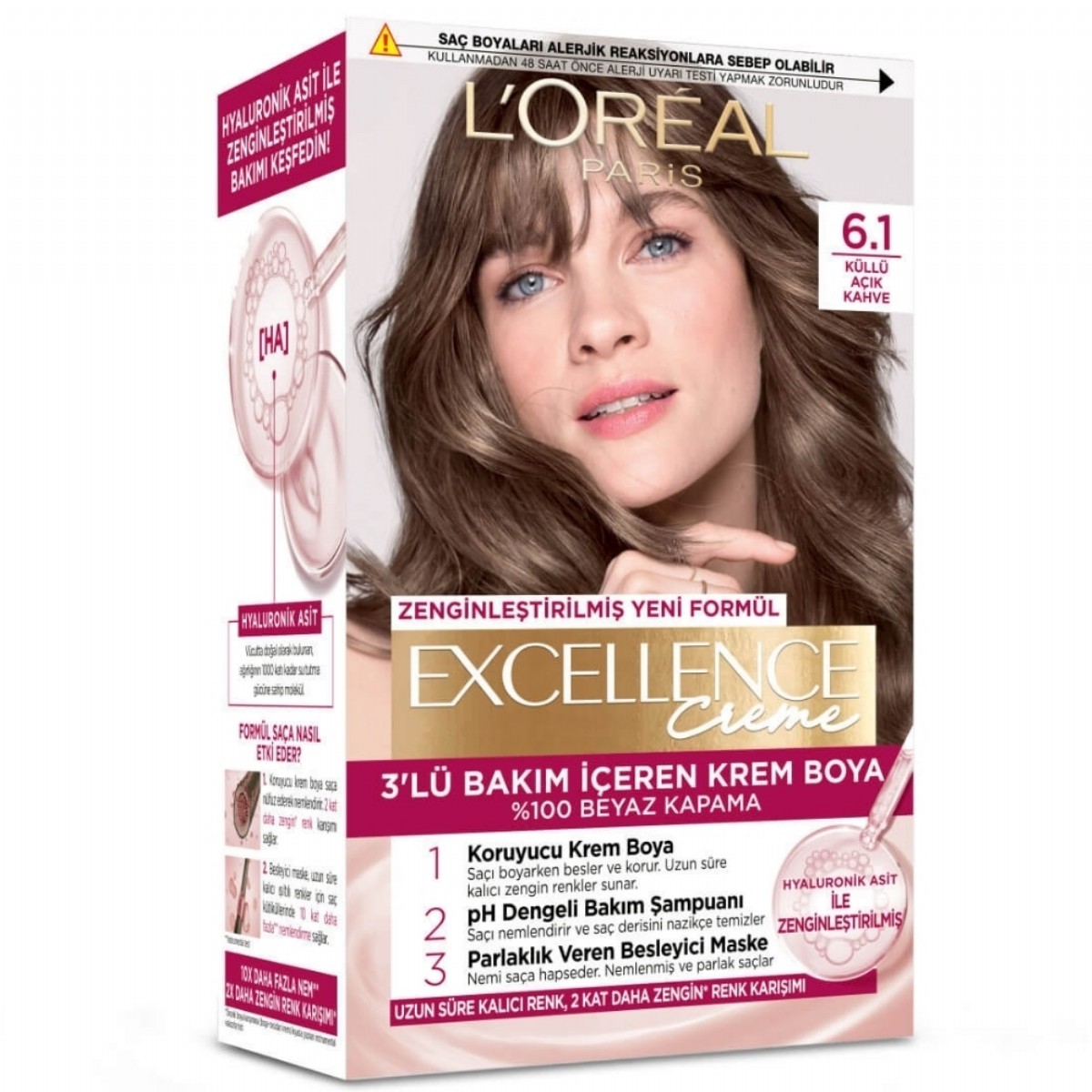 Loreal Excellence Krem Küllü Açık Kahve 6/1 Saç Boyası