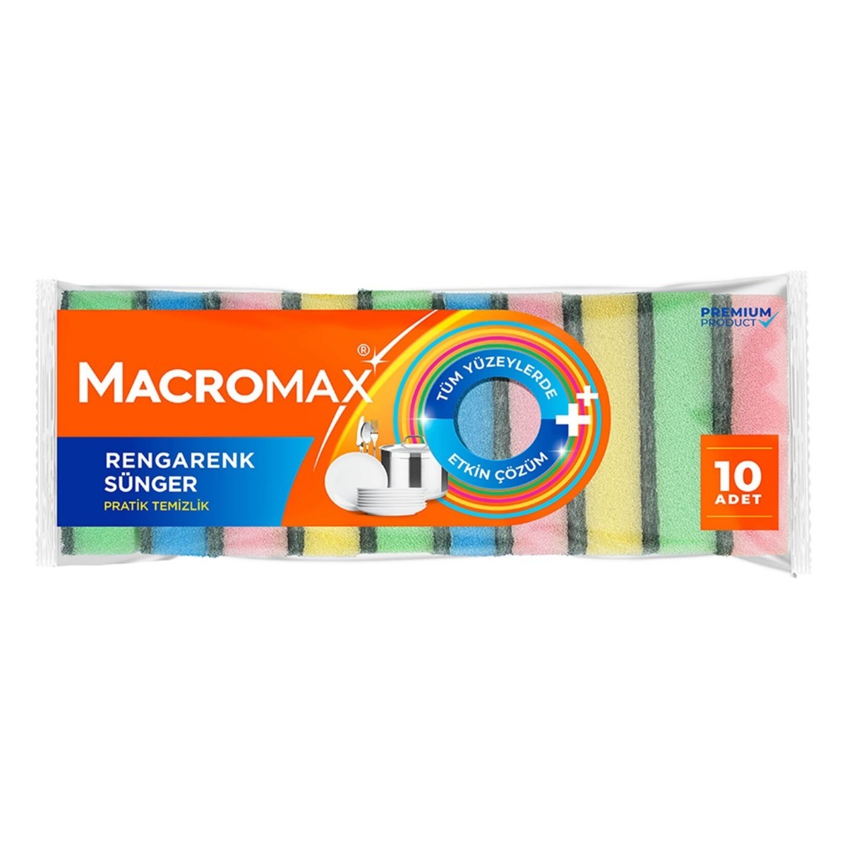 Macromax Sünger 10'lu Rengarenk