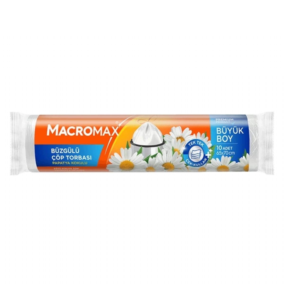 Macromax Çöp Torbası Büzgülü10'lu Büyük Boy Papatya