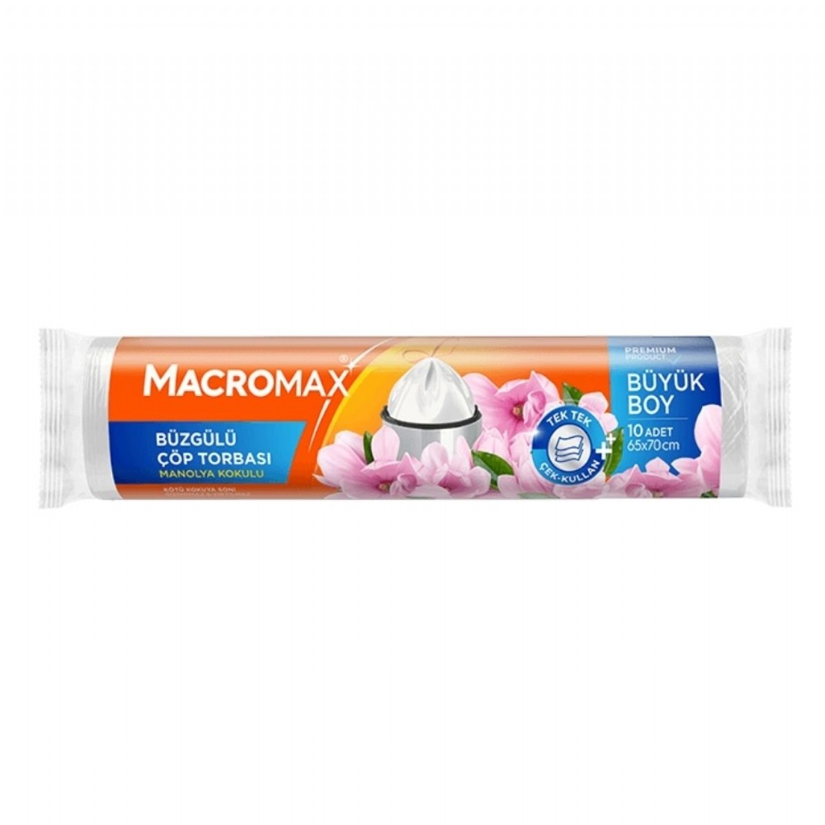 Macromax Çöp Torbası Büzgülü 10'lu Büyük Boy Manolya
