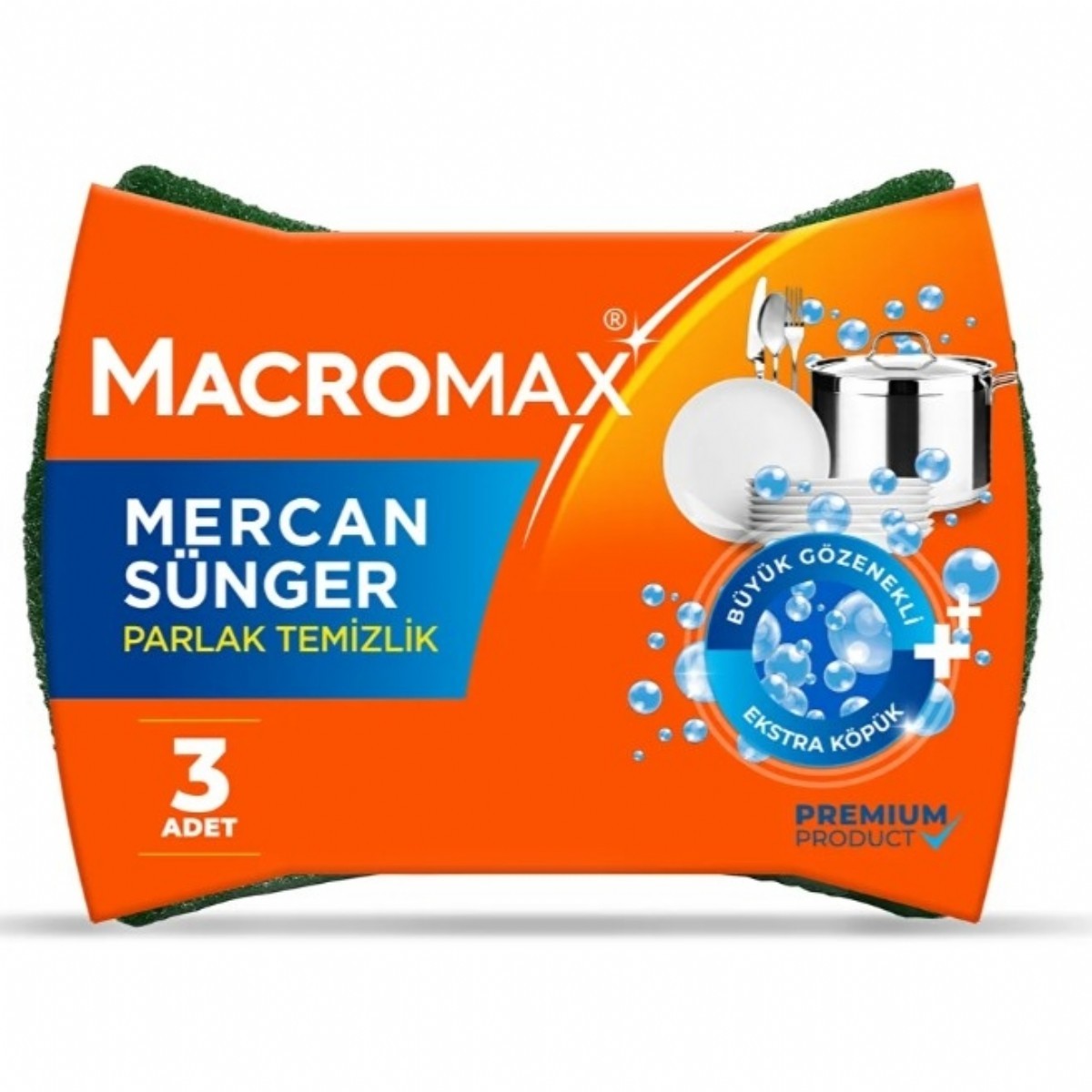 Macromax Sünger 3'lü Mercan
