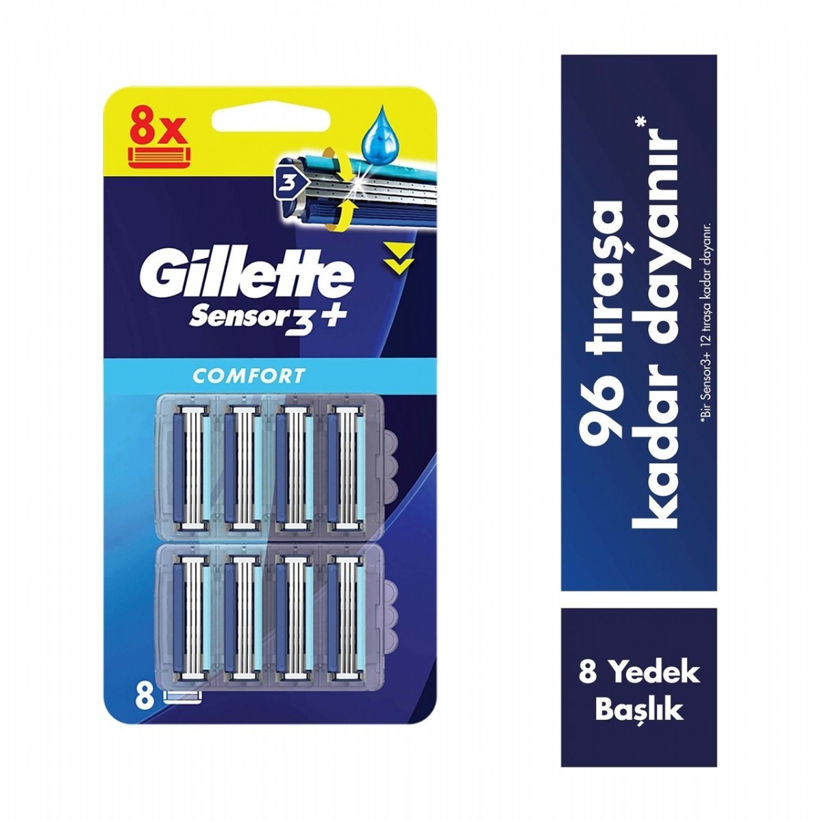 Gilette Sensör 3 Plus Comfort 8'li Bıçak