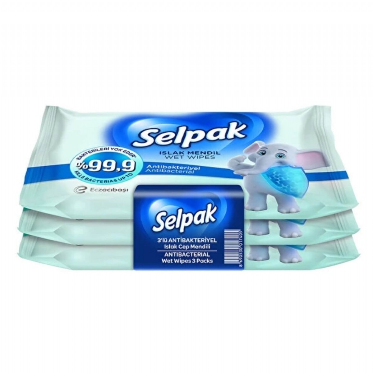 Selpak Islak Cep Mendili Antibakteriyel 3'lü