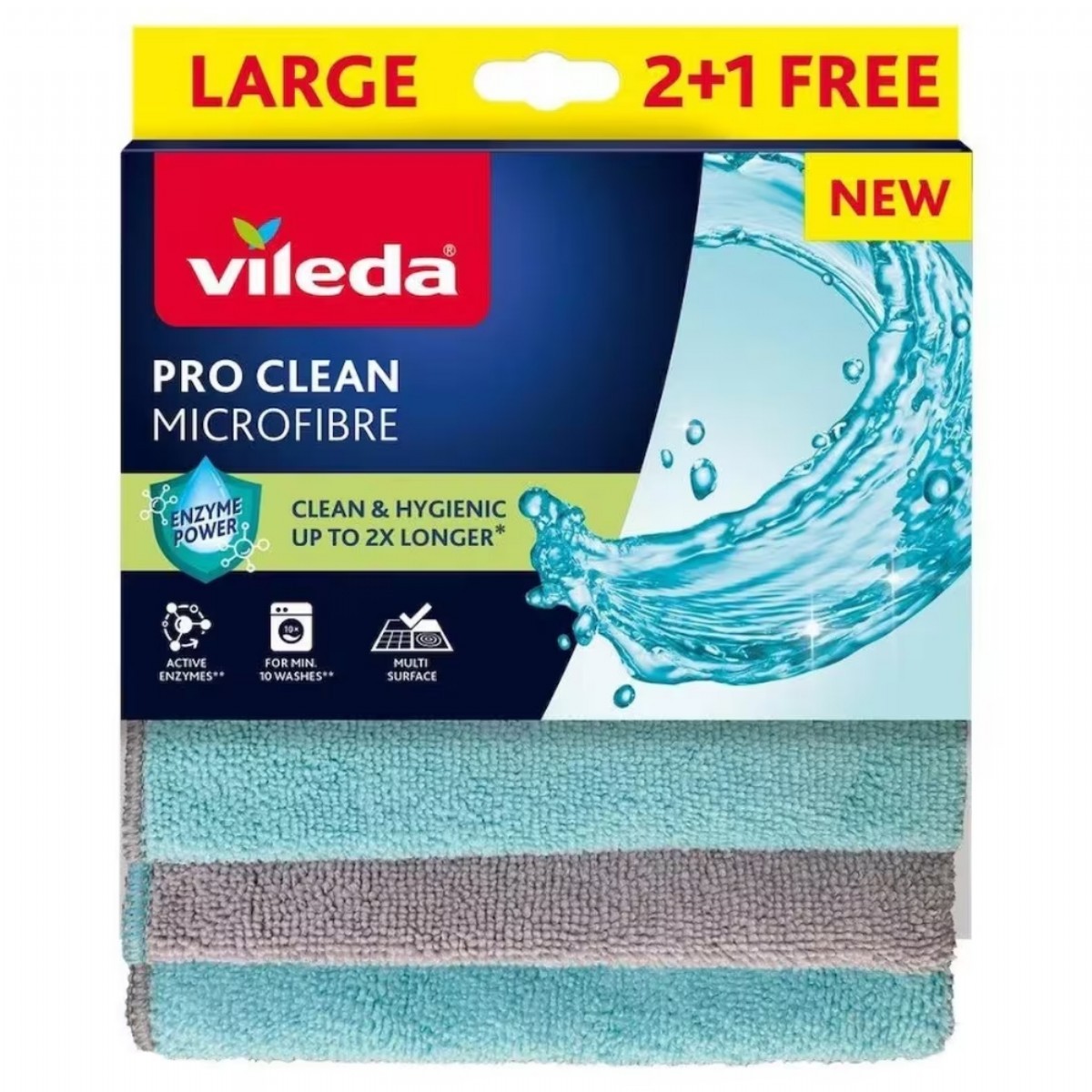 Vileda Mikrofiber Pro Clean Temizlik Bezi 2+1