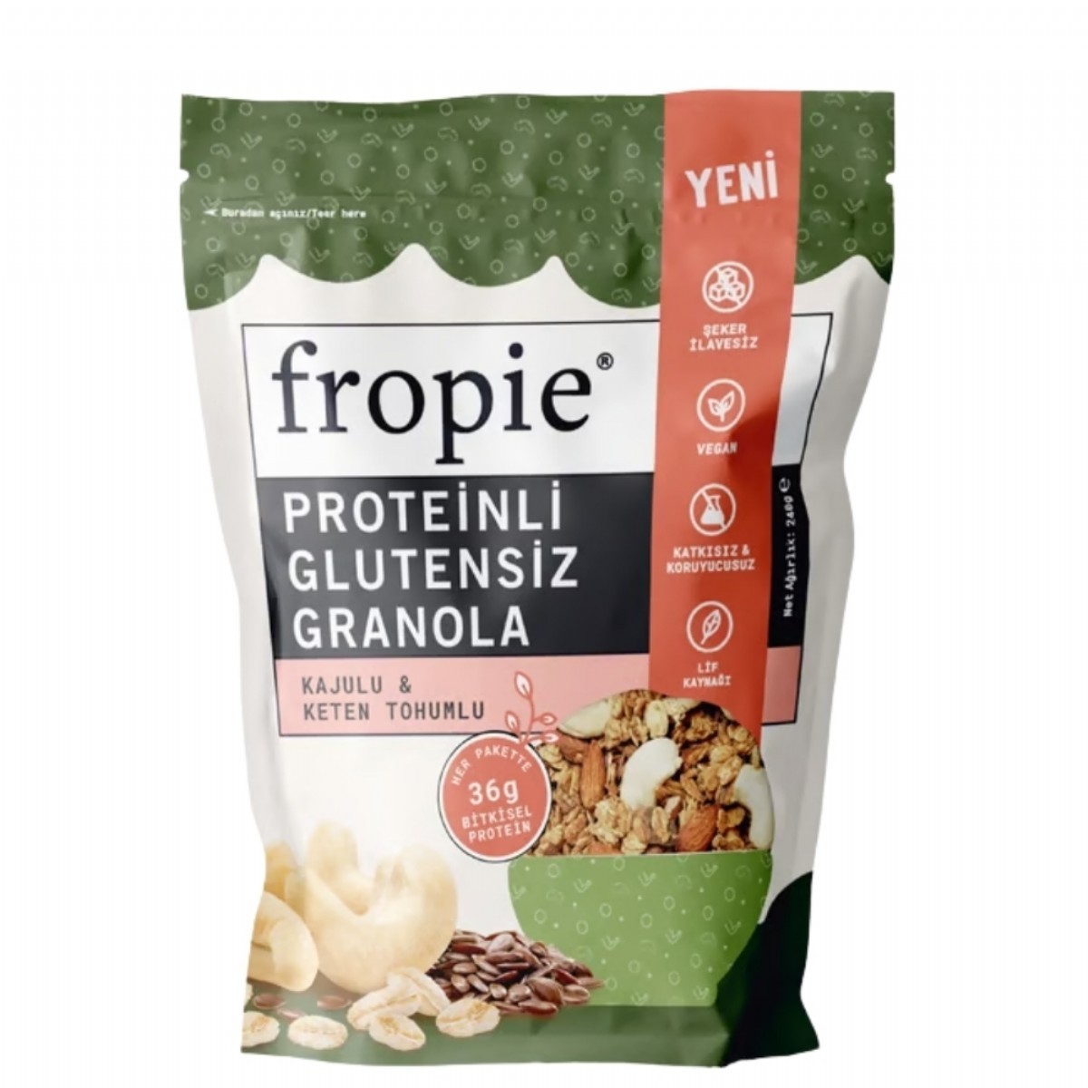 Fropie Protein Granola - Kajulu & Keten Tohumlu 240 GR