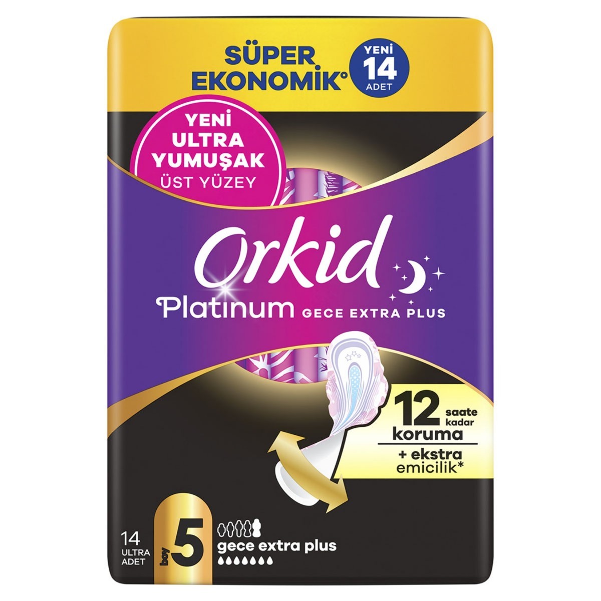 Orkid Platinıum 14'lü Gece Exstra Plus Ped