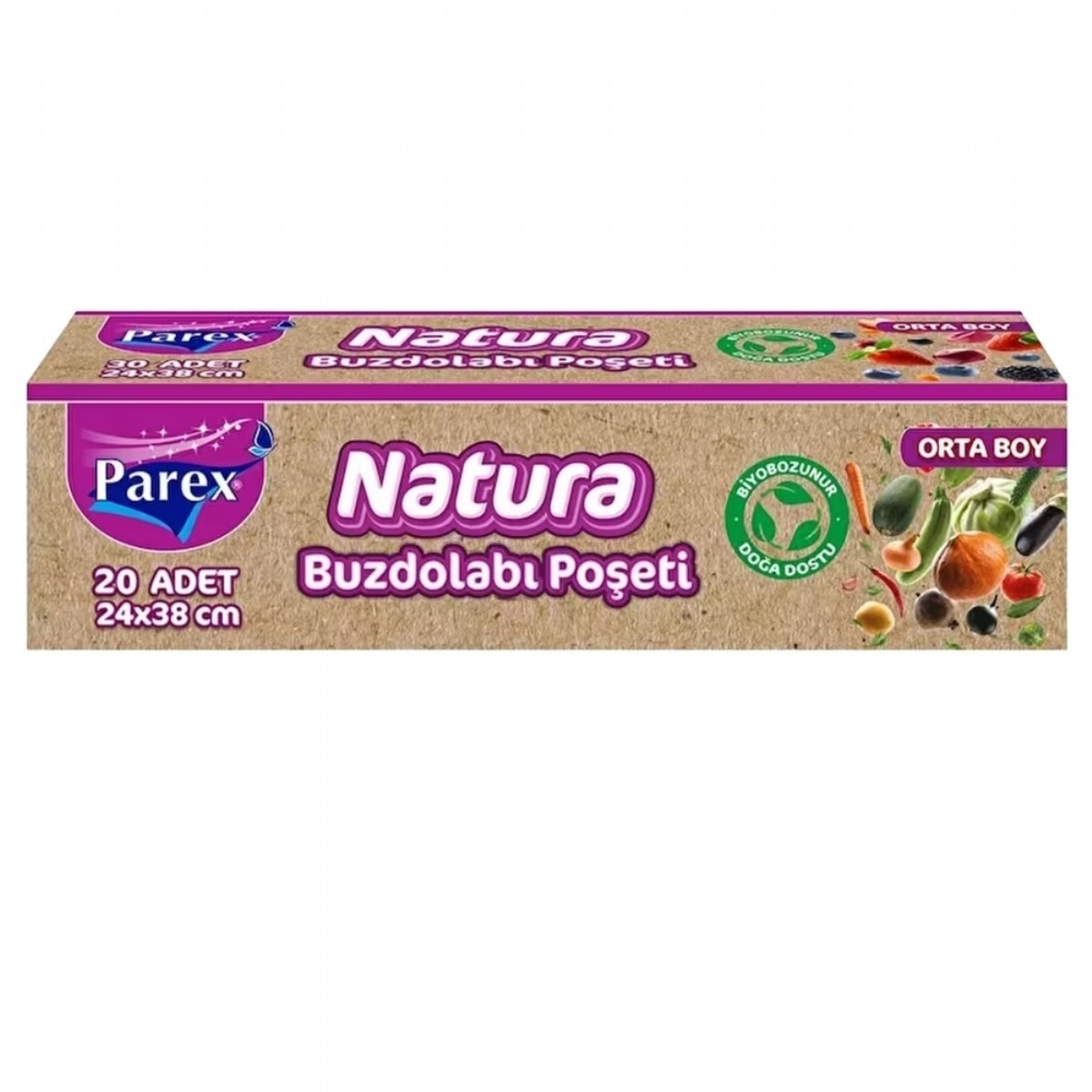 Parex Natura Buzdolabı Poşeti Orta Boy 20’li 24 x 38 cm