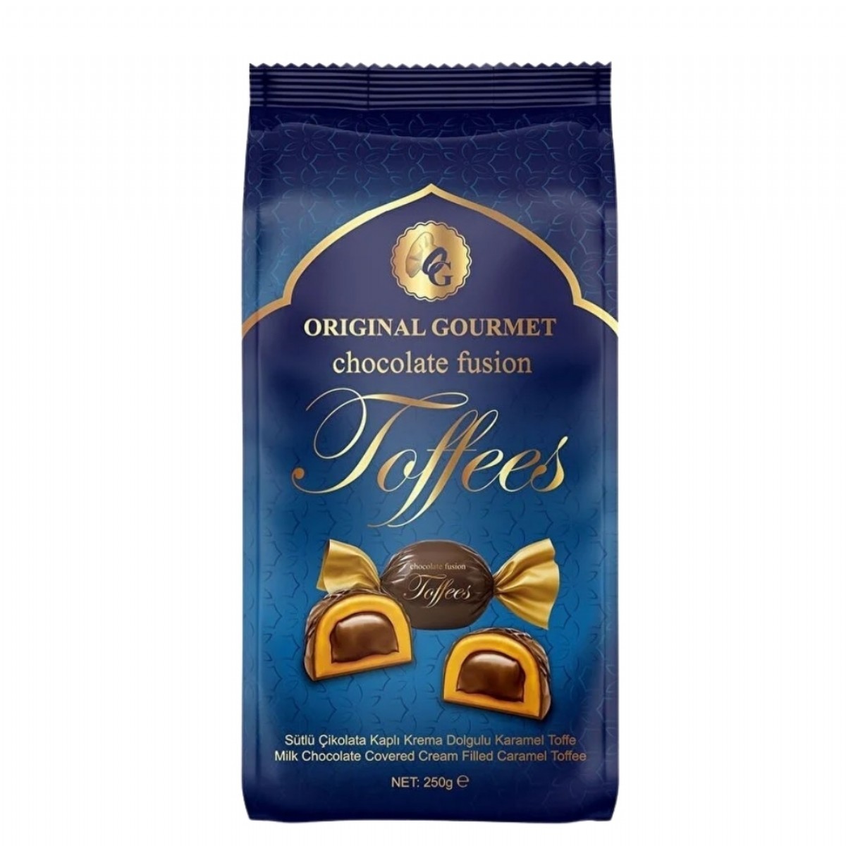 Original Gourmet Sütlü Çikolata Kaplı Krema Dolgulu Karamel Toffees 250 G