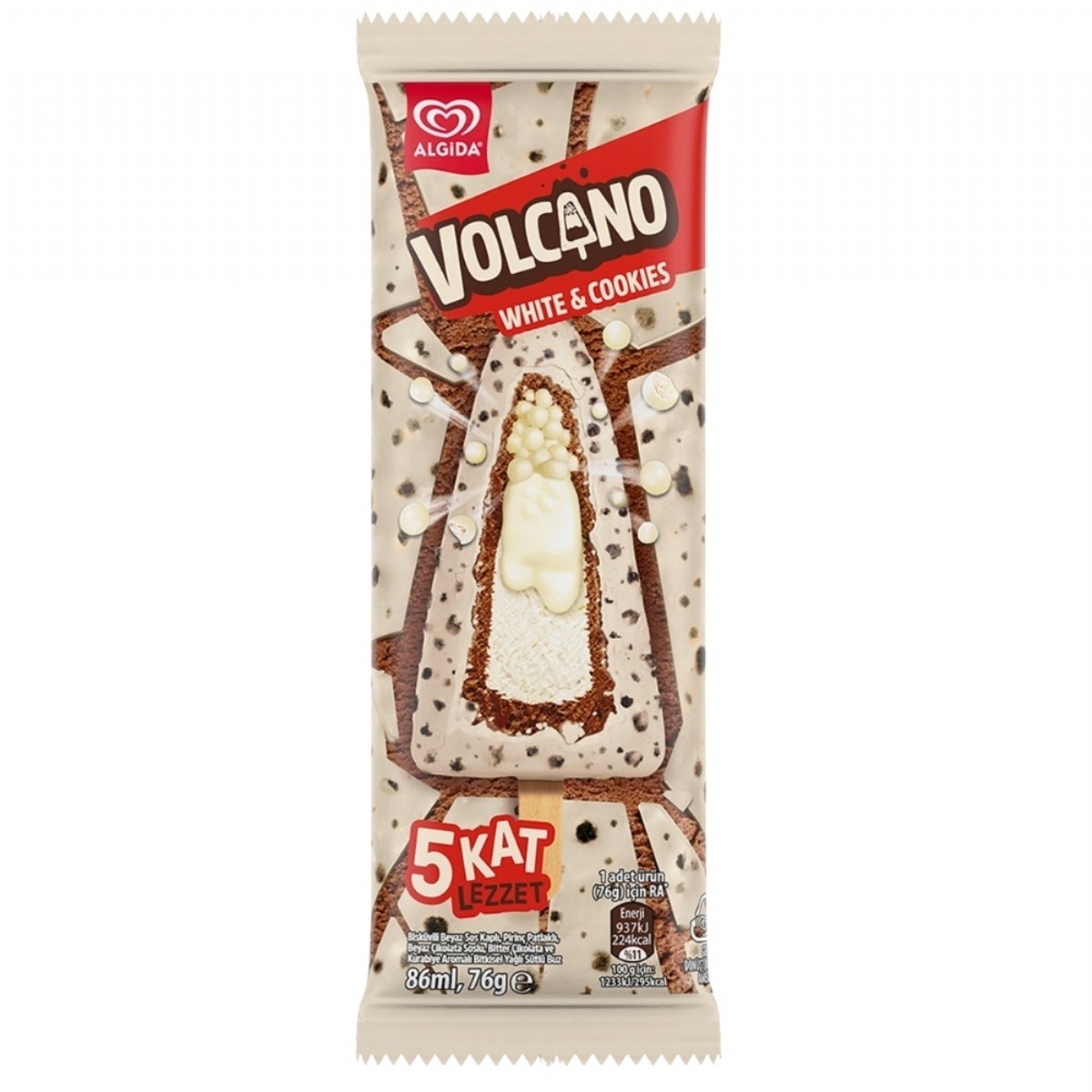 Algida Volcano White & Cookies 86 Ml