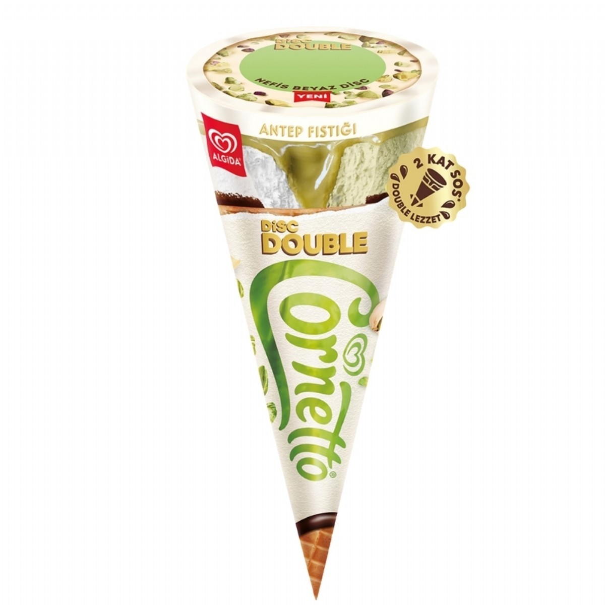 Algida Cornetto Disc Double Antep Fıstığı 130 Ml