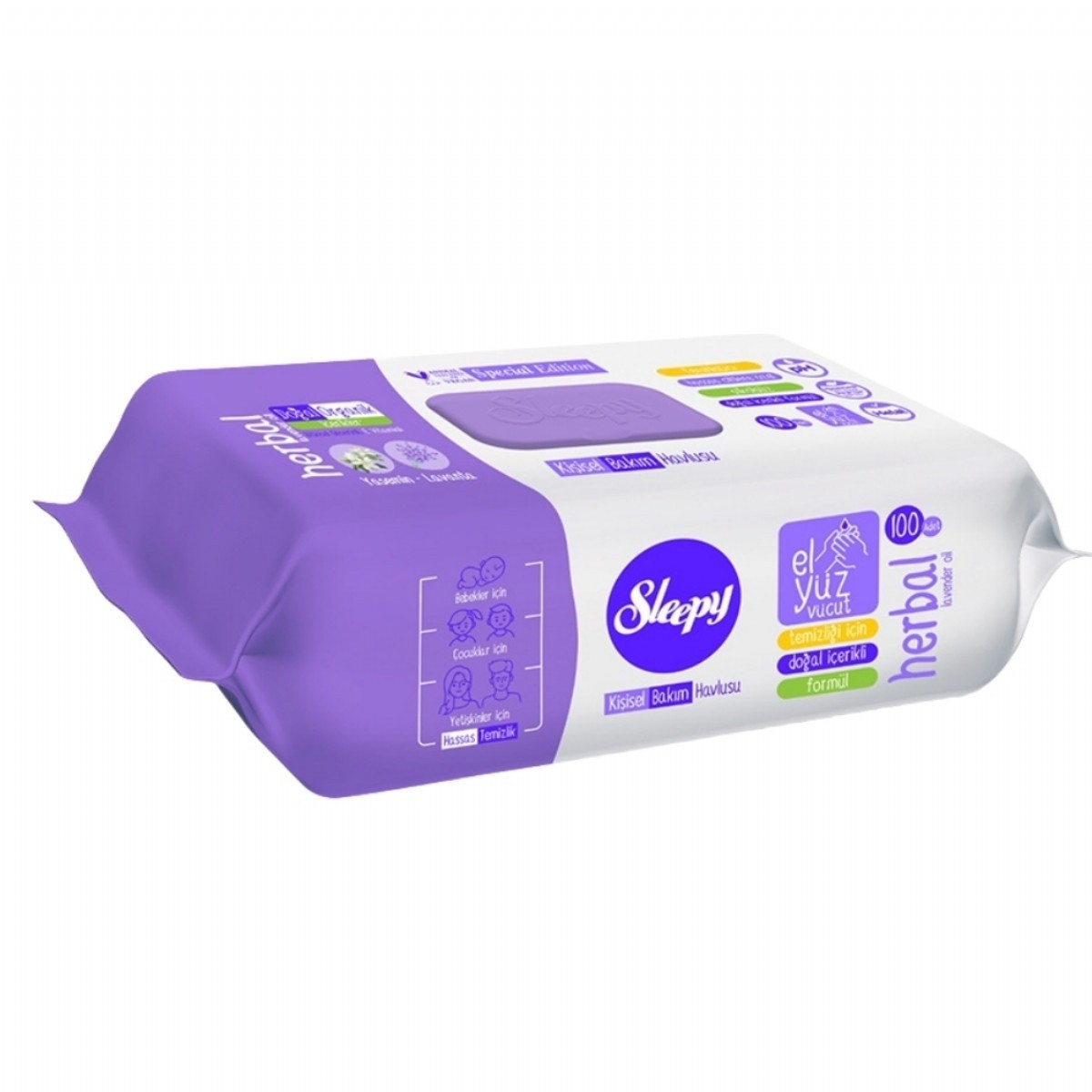 Sleepy El Yüz Temizlik Havlusu Herbal 100'lü
