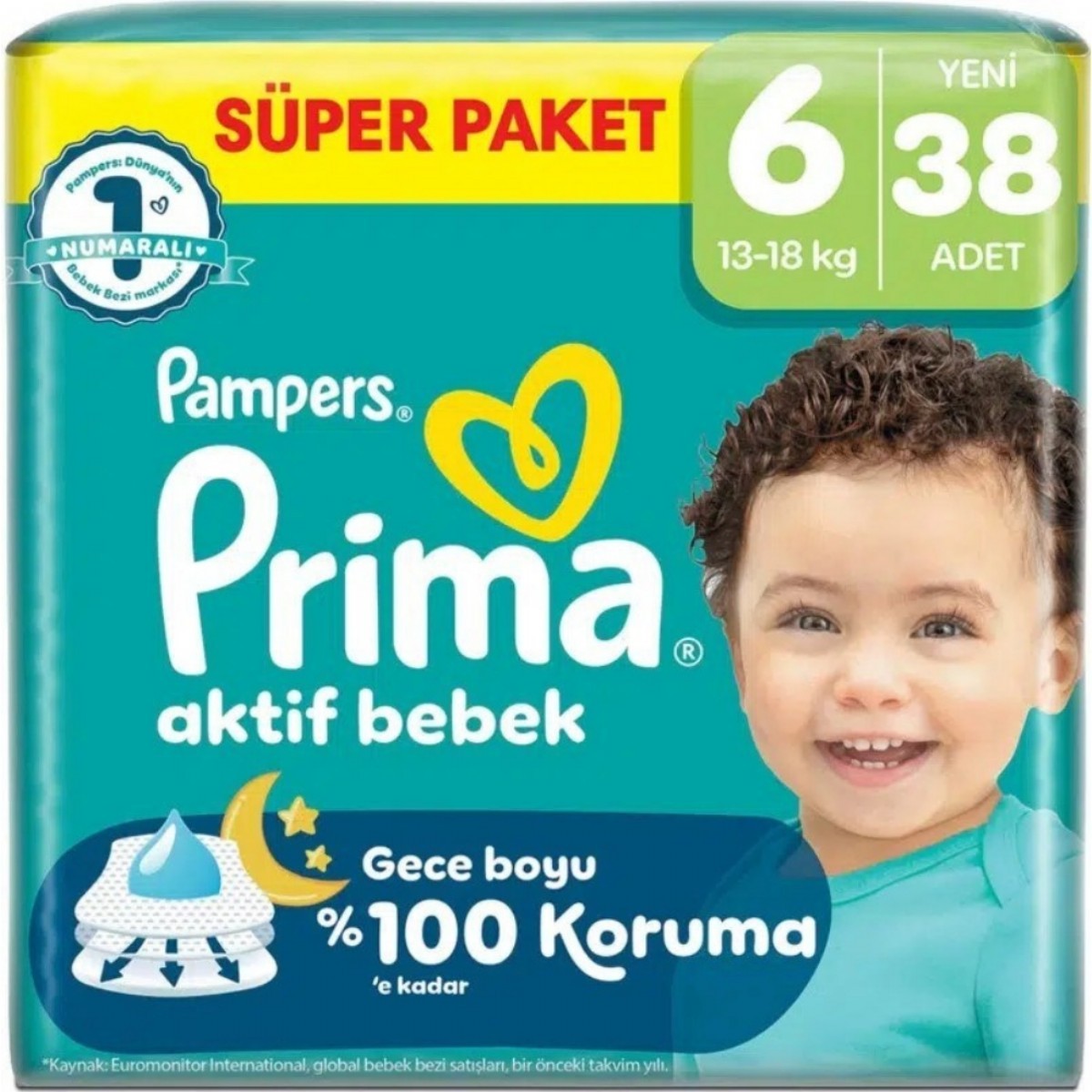 Prima Fırsat Extra Large 38'li 13-18 Kg No:6 Bebek bezi