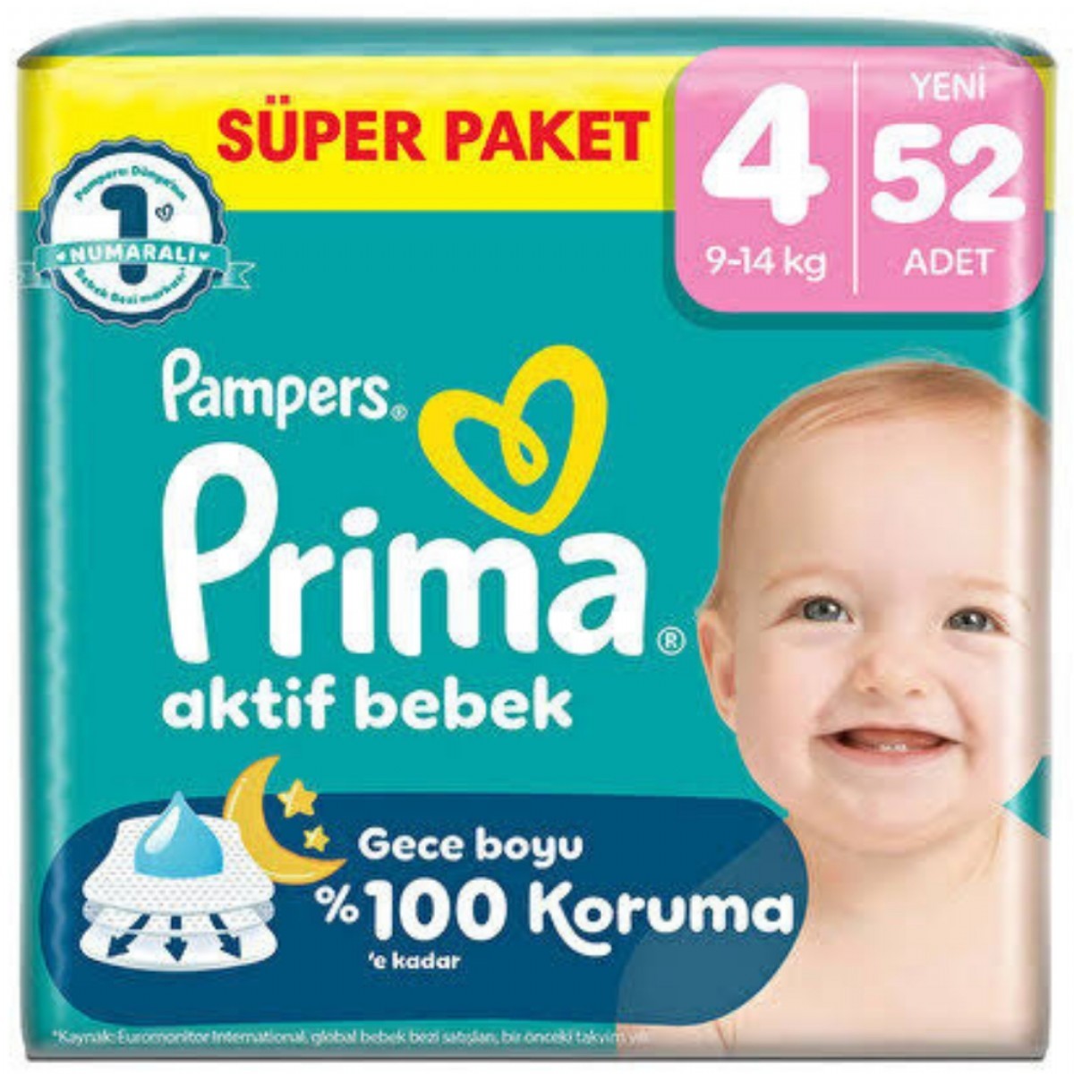 Prima Fırsat Maxi 52'li 9-14 Kg No:4 Bebek Bezi