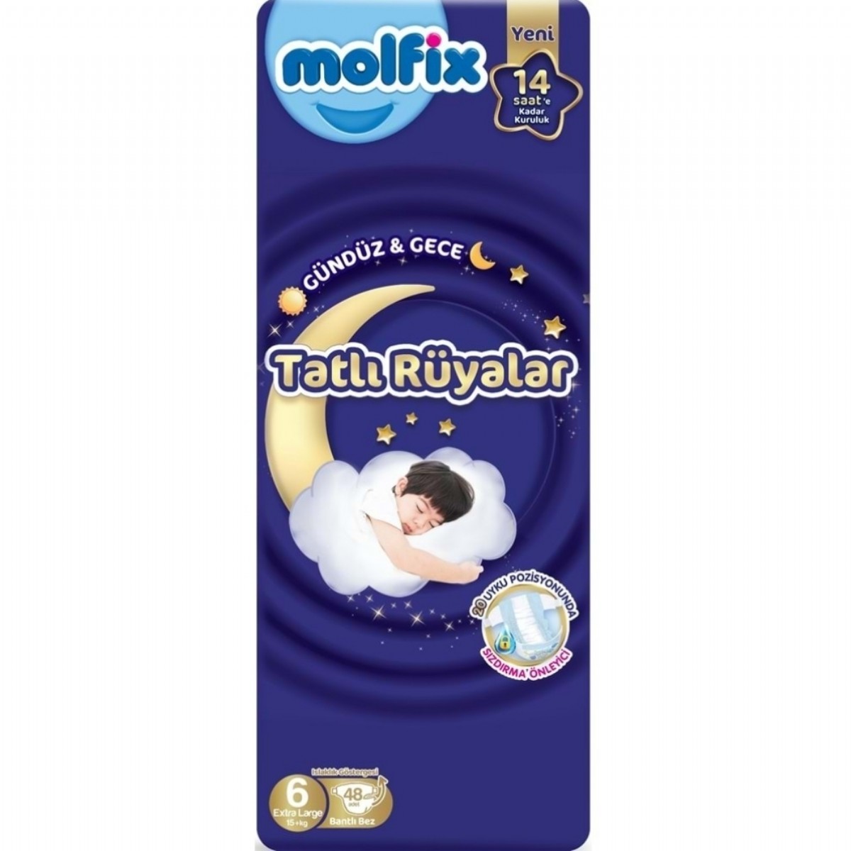 Molfix Sweet Dreams Extra Large 6 Numara 48'li Gece Bebek Bezi