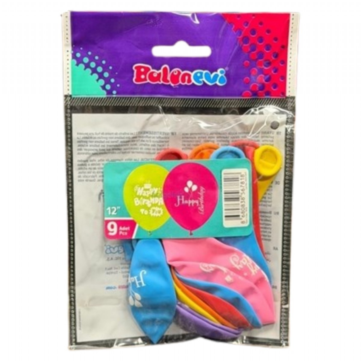 Balonevi Balon 9'lu Happy Birthday