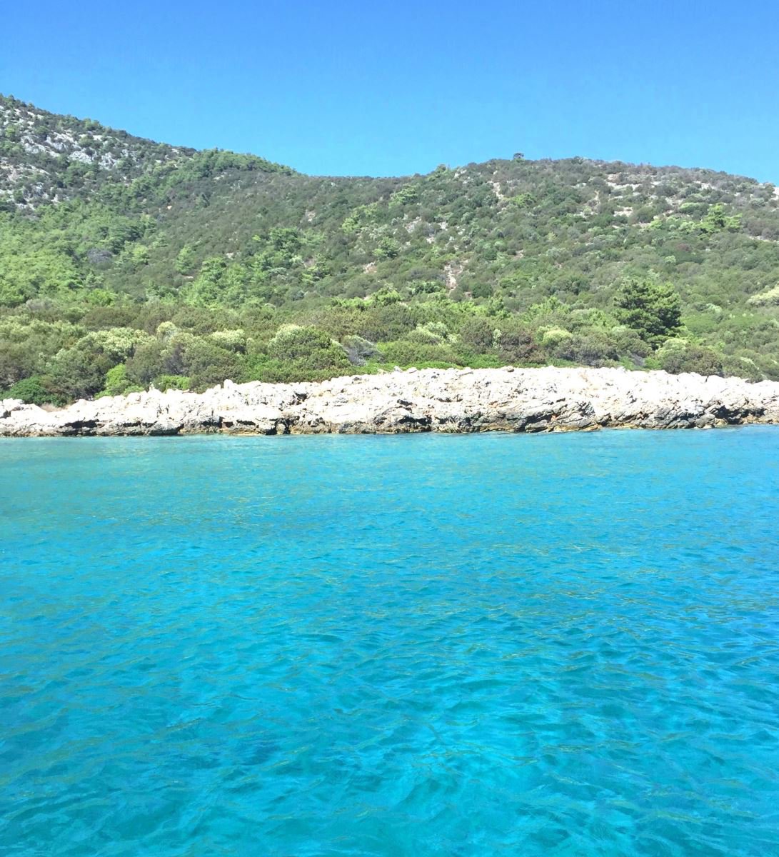 Karaada and Meteor Cove, turquoise Aegean water near Bodrum